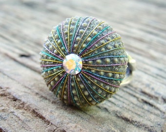 Sea Urchin Ring - Sterling Silver Multicolor Jewelry