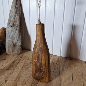 Wood Vase For Dried Flowers , Handcrafted Oak Wooden Vase – Unique One-of-a-Kind Design