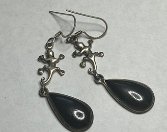 Absolutely gorgeous  Crown Of Silver Psilomelane (Black Malachite) in sterling silver earrings perfect gift