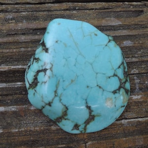 Large Blue  Chinese Turquoise slice pendant -Protection, Strength, Harmony -a good luck stone.