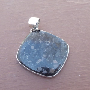 Rare Healing Nuummite sterling silver pendant  - Sorcerers Stone - Magician&#39;s Stone