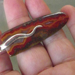 Large Rare Cady Mountain Agate sterling silver pendant Magical Talisman One of a Kind necklace