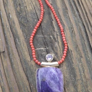 healing Pretty One of a Kind MOTHERS DAY SALE Large Charoite pendant unique beautiful pendant Feminine Magical