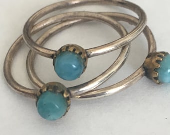 Hottest Style -Stacking ring - sterling silver - Atlantis stone - Dolphin stone- Dominican Republic- genuine gemstone