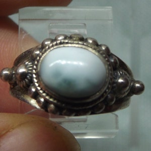 Schöner Larimar Ring - Größe 6 - Sterling Silber - Atlantis Stein - Delfin - Unisex Ring - Dominikanische Republik - echter Edelstein - selten