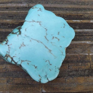 Large Blue  Chinese Turquoise slice pendant -Protection, Strength, Harmony -a good luck stone.