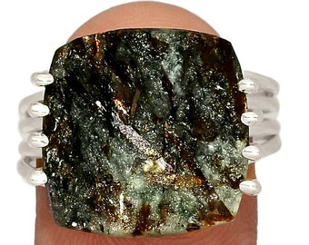 Very rare powerful gemstone - Russian Astrophyllite ring - size 10 - amazing healing crystal - Reiki Healing - meditation