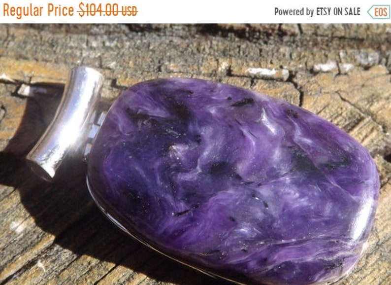 healing Pretty One of a Kind MOTHERS DAY SALE Large Charoite pendant unique beautiful pendant Feminine Magical