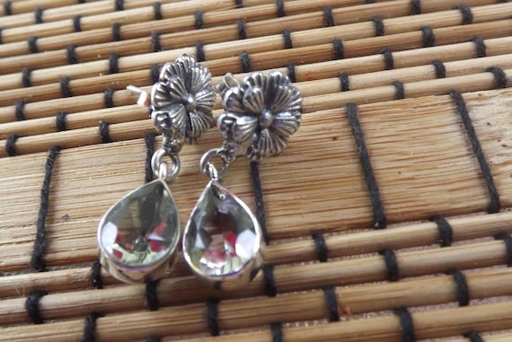 Green Prasiolite - Green Amethyst earrings- Good F