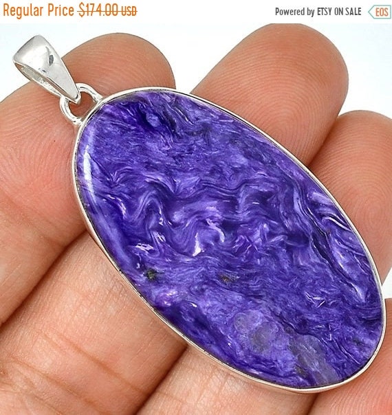 healing Pretty One of a Kind MOTHERS DAY SALE Large Charoite pendant unique beautiful pendant Feminine Magical