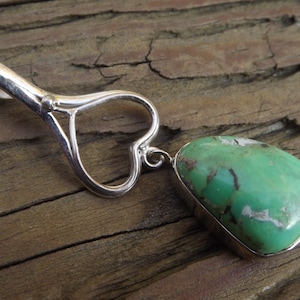 Genuine Australian Gaspeite Sterling SIlver Art Deco Pendant- One of a Kind