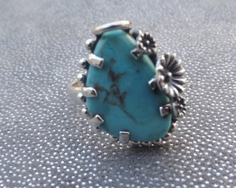 Southwestern Style - Sleeping Beauty Turquoise Ring -size 7 -925 Silver