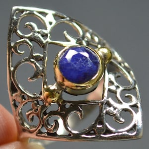 SALE- Wunderschöner blauer Saphir Sterling Silber Ring Größe 8,5 - König Solomon Stein - Hoffnung und Glaube - Schutz, Glück
