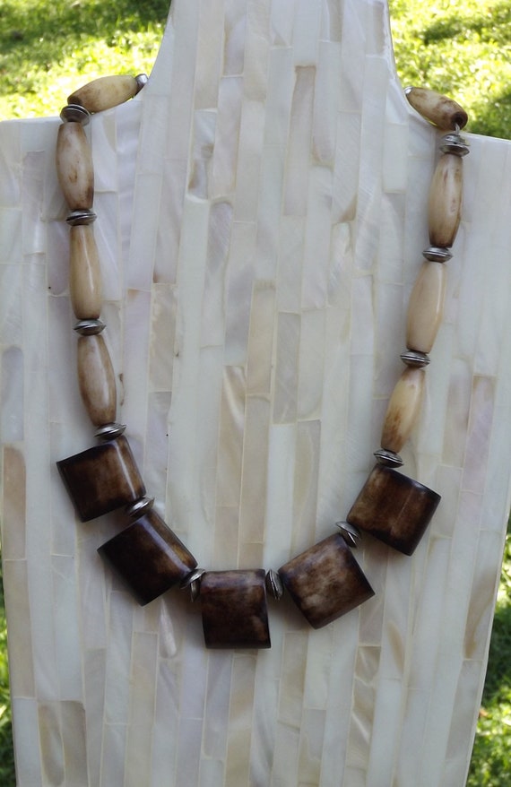 Elegant Himalayan yak bone necklace