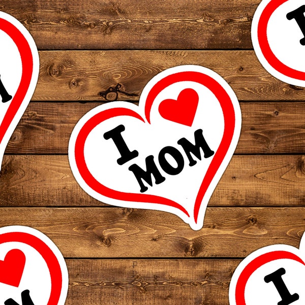 12 I love mom Stickers, Mothers day Stickers, Mother gift labels, mummy stickers, mama, Happy mothers day