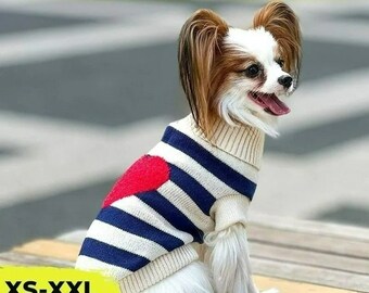 Le pull pour chiens est fabriqué en maille dense, parfait pour les petites et moyennes races.