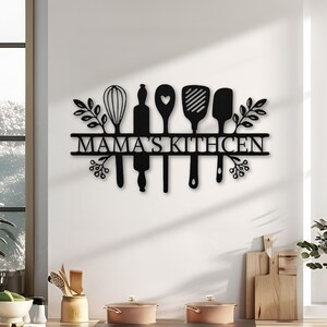 Personalized Metal Sign For Kitchen, Personalized Mother&#39;s Day Gift, Kitchen Metal Art Wall Decor, Nana Mother&#39;s Day Gift