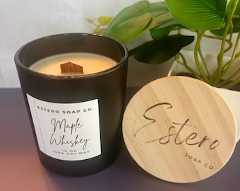 Wood Wick Candle, Eco-Friendly Scented Soy Wax Candle, 10 Oz