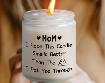 Funny Mother'S Day Gifts for Mom from Daughter Son, Soy Wax Candles for Home Scented for Women Birthday Gifts, Christmas, Vanilla Candles
