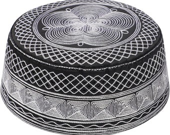 Men Embroidered Kufi Hat Hard Skull Cap African Arabic Eid Gift