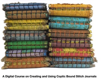 Coptic Bound Fabric Stitch Journal Course: Slow Stitch Exploration (PDF Digital Download)
