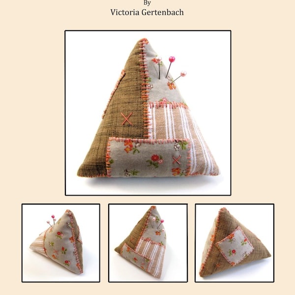 Pincushion Pattern / Digital PDF Sewing Pattern / Patchwork Pattern / Triangular Pyramid Tetrahedron Pincushion Pattern