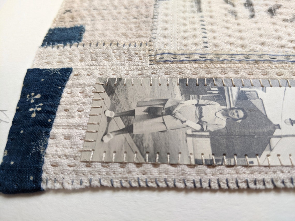 Mixed Media Textile Collage Art Quilt With Vintage Photo of Etsy