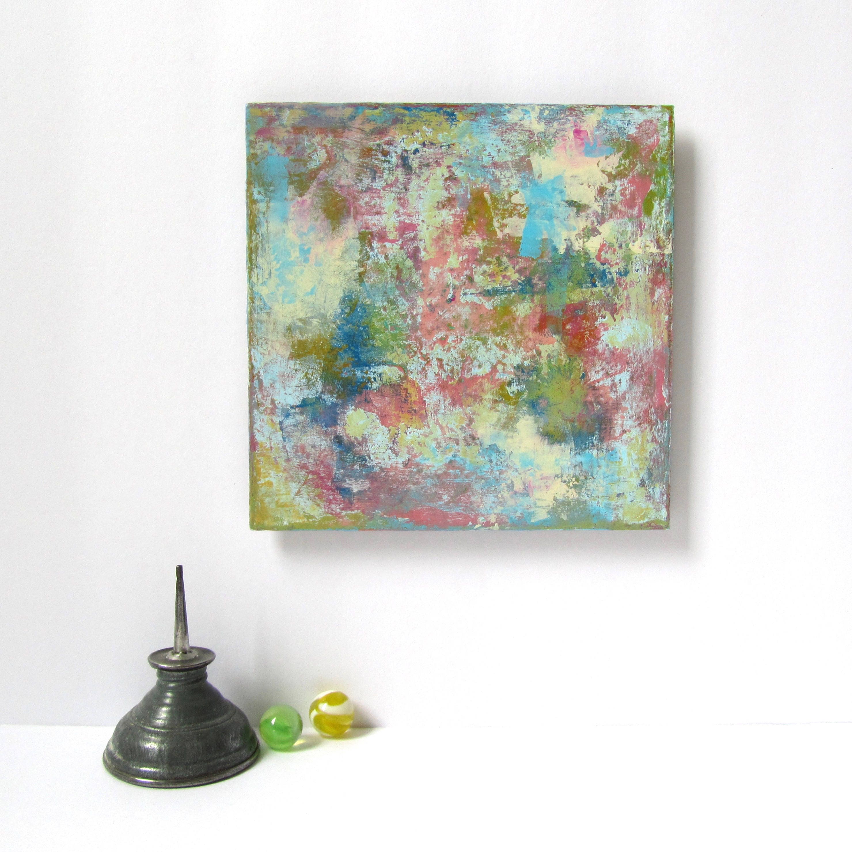 Small Abstract Painting on Hardboard Ready to Hang 6 x Etsy