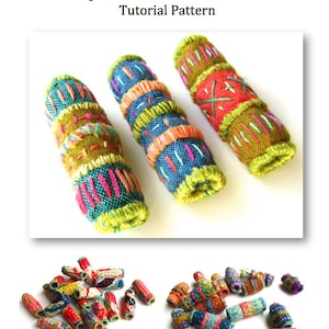 Quilted Fabric Beads PDF Tutorial Pattern. Embroidery Bead Pattern. Instant Download. Digital Craft Pattern. Jewelry & Beading PDF Pattern.