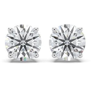 Lab-Grown Diamond Stud Earrings – IGI Certified Round Cut, 1-8 CT Total Weight, 14K Gold Options, Screw or Push Back