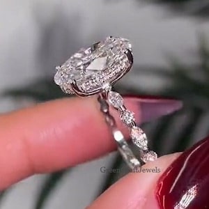 3 CT Oval CVD Lab Grown Diamond Engagement Ring IGI Certified Oval & marquise Diamond Anniversary Ring 14K Solid Gold Ring Wedding Ring