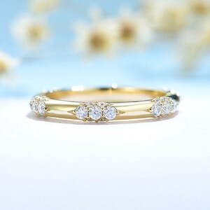 1.0CT Round Cut Lab Grown Diamond Wedding Band, Solid Gold Ring Band for her