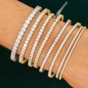 1Ct–5Ct Lab Grown Diamond Bangle | 14K Gold Flexible Bracelet | Dainty Stacking Diamond Bangle | Ethical Luxury Jewelry Gift for Her