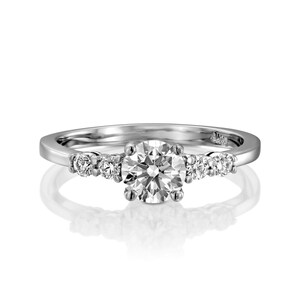 0.75CT Round Lab Grown Diamond Engagement Ring IGI Certified Round Diamond Anniversary Ring 18K Solid Gold Ring Wedding Ring For Her.
