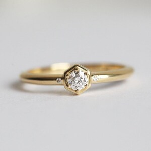 0.40 CT Round Lab Grown Diamond Hidden Halo Engagement Ring, Unique Hidden Halo Wedding Ring, IGI/GIA Certified Diamond.