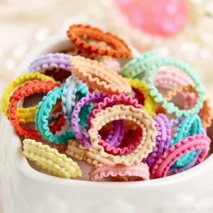 Cute Baby hair bands, Toddler  Mini Hair Ties, Girl  Bobbles, Tiny Small and Soft Colour Elastics, SET OF 10, Back to school gift