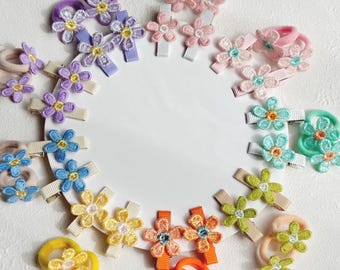 Flower Girl Hair Clips & Bobbles SET of 2 or 4