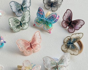 Pair of Butterfly Hair Ties, Kids Hair Bobbles