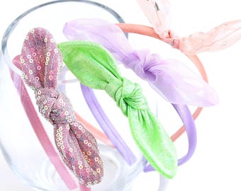 Alice Band Toddler Girl Glitter Organza Bow Hair Accessory