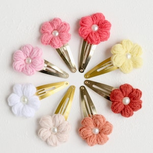 Daisy Hair Clips, Snap Clip, Barrette, Flower Girl Hair Accessory SET , Gift for Toddler