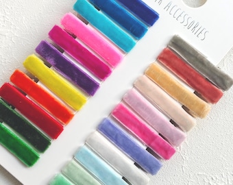 Velvet Hair Clips Soft Baby/ Toddler Hair Accessories -set of 2