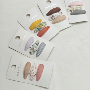 Liberty-of-London Fabric Snap Hair Clips, Toddler Hair Accessories Set of 3