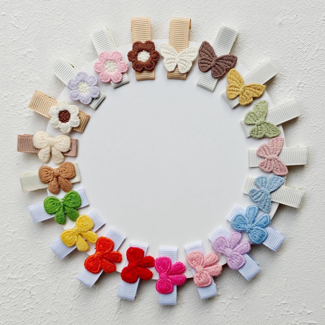 First Clips Pair of Tiny Hair Clips, Baby First Barrettes, Girls Birthday Party ...