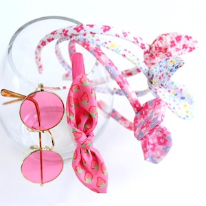 Liberty of London Alice Headband: Strawberry Bow, Floral Girl Hairband