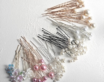 Pearl Wedding Hair Grips Set- Beaded  Bridal Hair Accessory