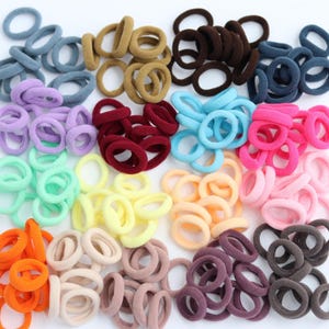 Mini-Haargummis Set von 20, weiche Nylon-Haarbänder Kleinkinder/ Kinder (2 cm)