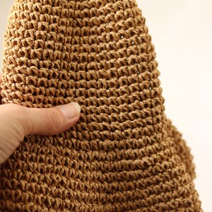 Roll up Brim Raffia Straw Hat Foldable Beach Sun Protect /circumference 54-60cm image 4