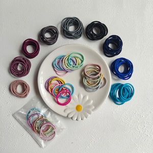 Tiny Toddler Hair Ties, Girl Hair Bands, Mini Baby Gentle and Soft Elastics 1 inch/ 2.5 cm - SET of 10, Ready to shipping