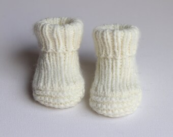 Newborn booties hand knit socks for Infant leg warmers Baby alpaca slipper socks Kids