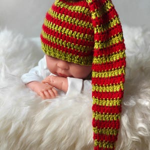 Crochet Baby Santa Hat: Newborn Christmas Elf Costume